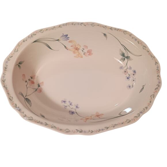 Noritake Gala Cuisine AMERICAN FLOWERS pattern Vegetable Serving Bowl Japan - Picture 2 of 5